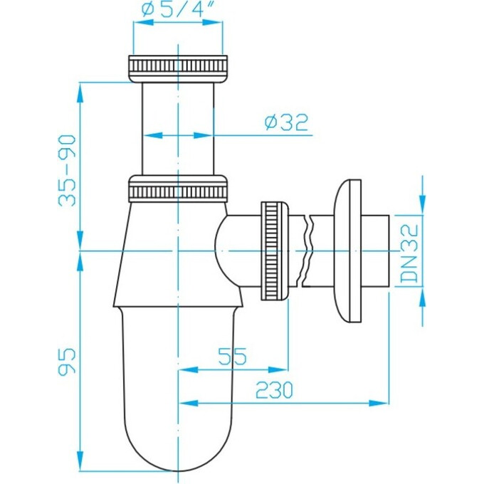 Сифон для раковины Devit DVCH001 (бутылочный), фото 2