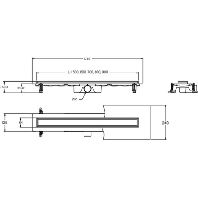 Душевой трап Devit Basic BA80210 (80 см, хром), Цвет производителя: хром, Доступные размеры: 80, фото 9