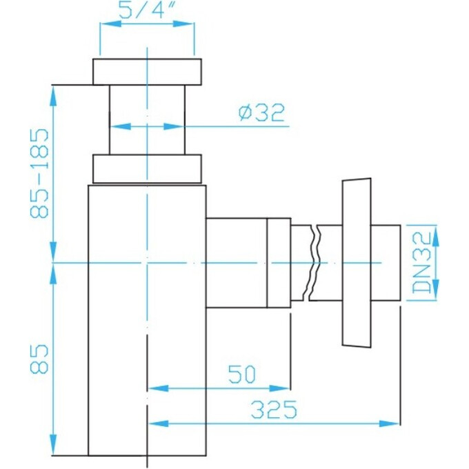 Сифон для раковины Devit DVCH003 (бутылочный), фото 2