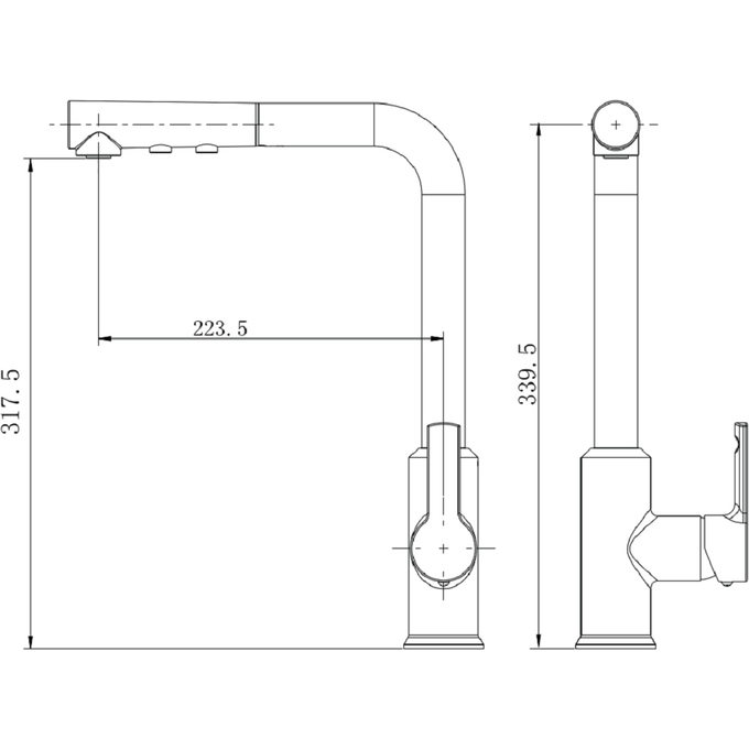 Смеситель для кухни Devit Snape Chrome 100844 (с выдвижной лейкой), фото 2