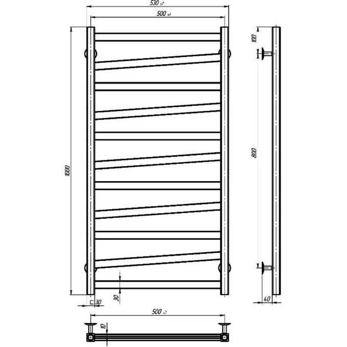 Электрический полотенцесушитель Devit Style Black Matt ST5001000EBS (500x1000, черный матовый, правый, сенсорный, с таймером), фото 4