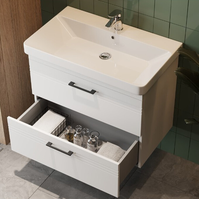 Тумба с раковиной Devit Urbanis White Matt 454060W (60 см, белая матовая, подвесная), Доступные размеры: 60, Цвет производителя: белый матовый, фото 3
