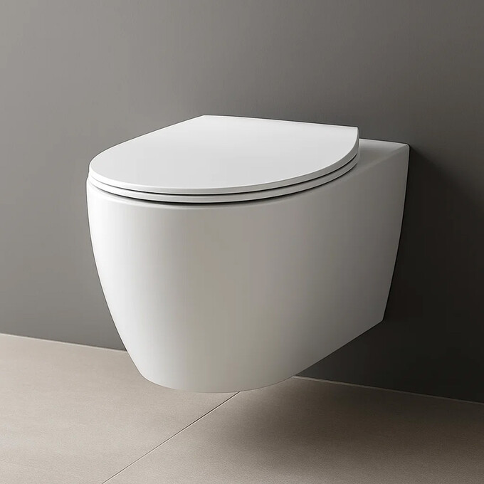 Безободковый подвесной унитаз Devit Acqua New White Matt 3020155W (белый матовый, с сиденьем), Цвет производителя: белый матовый, фото 4