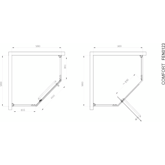 Душевая кабина Devit Comfort FEN0123 (90х90 см, стекло прозрачное, профиль хром), Доступные размеры: 90 x 90, Цвет производителя: хром, фото 3