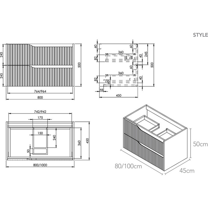 Тумба с раковиной Devit Style White Matt 442080W (80 см, белая матовая, подвесная), Доступные размеры: 80, Цвет производителя: белый матовый, фото 5