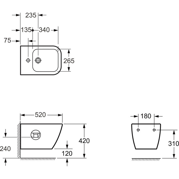 Биде подвесное Devit Quadra 2040140, фото 4
