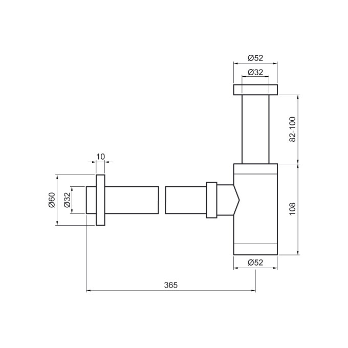 Сифон для раковины Devit 53412100 (бутылочный), фото 2