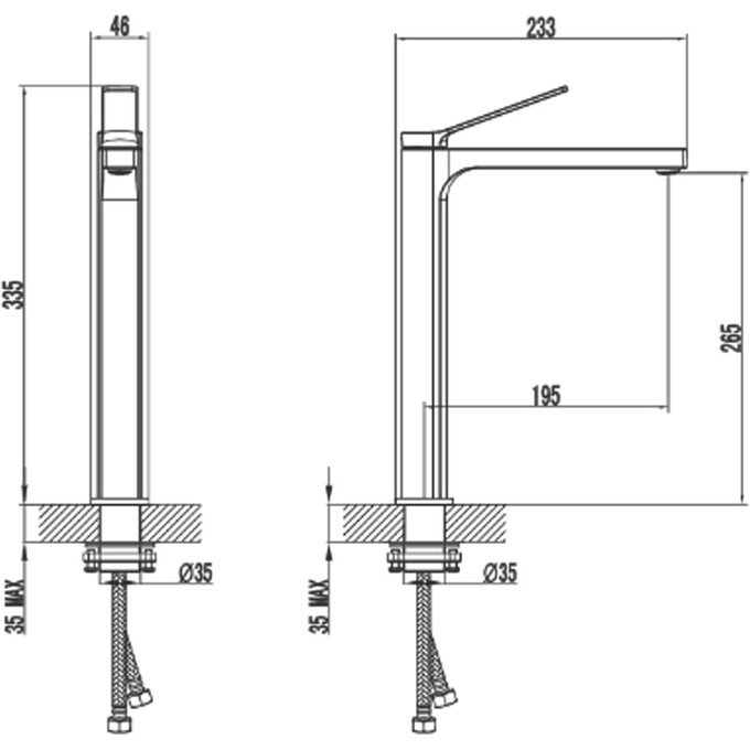 Смеситель для умывальника Devit Fly Chrome 5060020 (высокий), фото 3