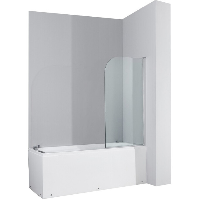 Скляна шторка для ванни Devit Quest FEN0794 (80x140 см, прозоре скло, профіль хром), фото 