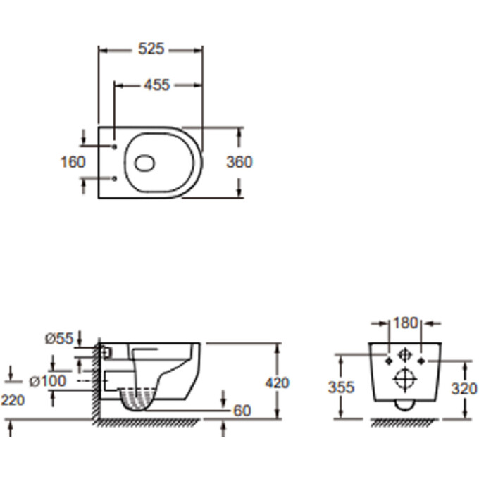 Безободковый подвесной унитаз Devit Art 3.0 Gray Matt Vortex Flush 3030140G (серый матовый, воронкообразный, с сиденьем), Цвет производителя: серый матовый, фото 5