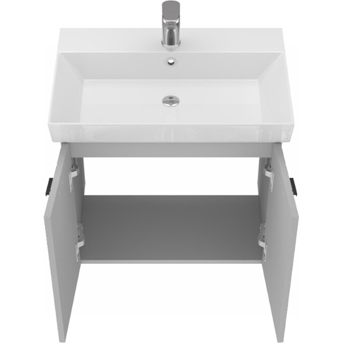 Тумба с раковиной Devit Flow Grey Matt 484060G (60 см, серая матовая, подвесная), Доступные размеры: 60, Цвет производителя: серый матовый, фото 9