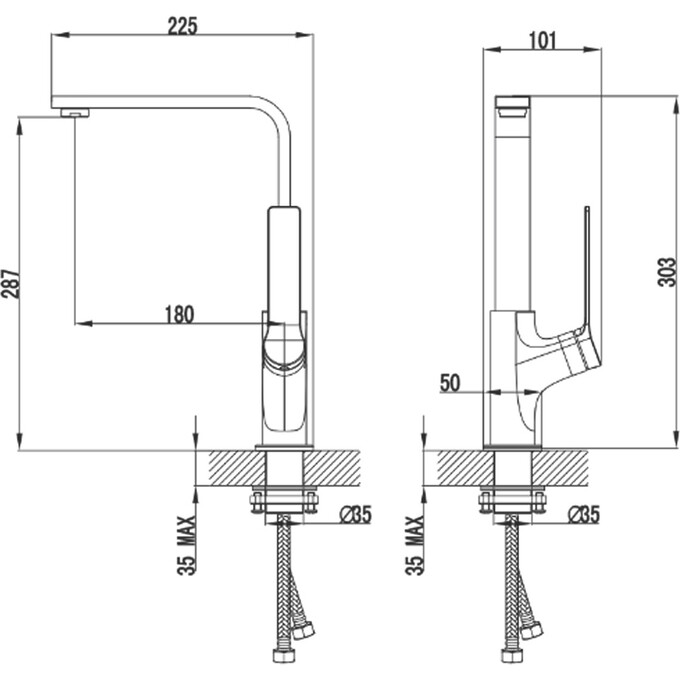 Змішувач для кухні Devit Fly Chrome 5060050, фото , изображение 2