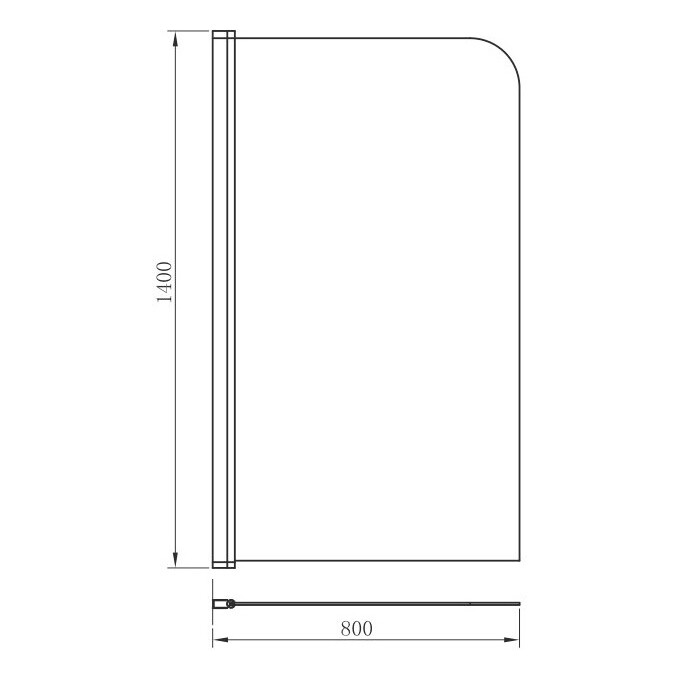 Скляна шторка для ванни Devit Quest FEN0794 (80x140 см, прозоре скло, профіль хром), фото , изображение 3