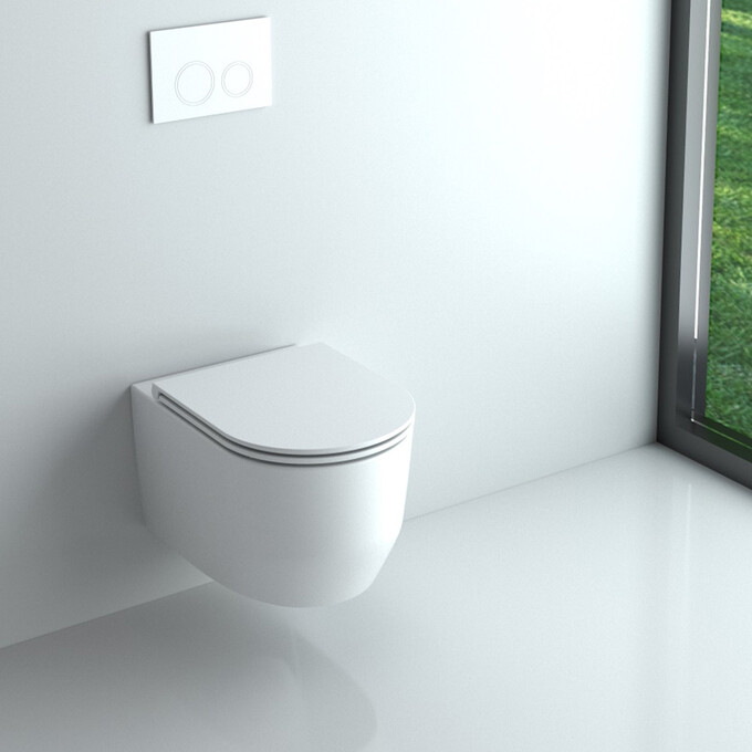 Безободковый подвесной унитаз Devit Art 3.0 White Matt Vortex Flush 3030140W (белый матовый, воронкообразный, с сиденьем), Цвет производителя: белый матовый, фото 3