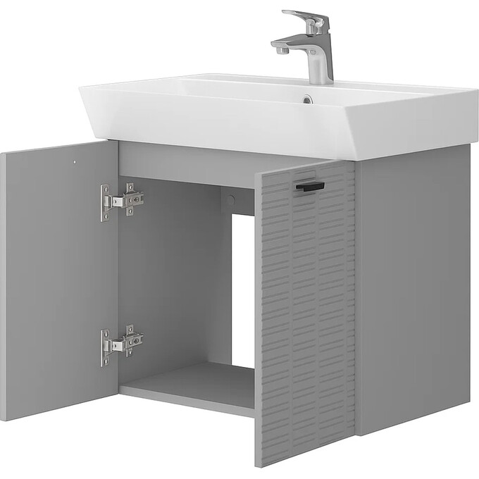 Тумба с раковиной Devit Flow Grey Matt 484060G (60 см, серая матовая, подвесная), Доступные размеры: 60, Цвет производителя: серый матовый, фото 7