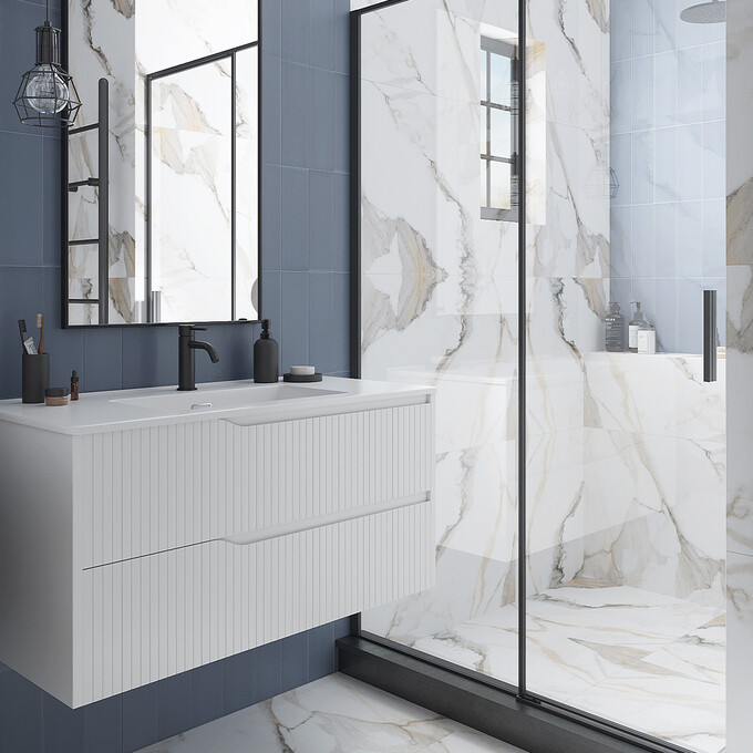 Тумба с раковиной Devit Style White Matt 442100W (100 см, белая матовая, подвесная), Доступные размеры: 100, Цвет производителя: белый матовый, фото 2