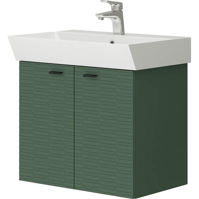 Тумба с раковиной Devit Flow Green Matt 484060E (60 см, зеленая матовая, подвесная), Доступные размеры: 60, Цвет производителя: зеленый матовый, фото 