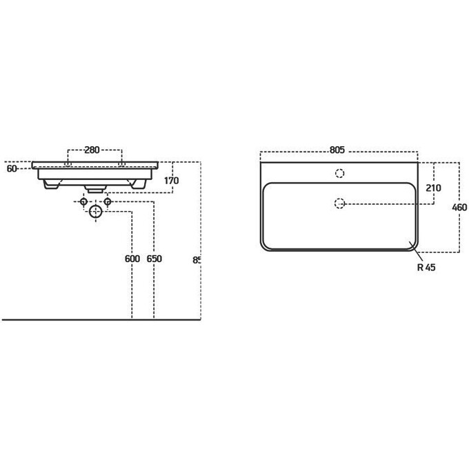 Тумба с раковиной Devit Urbanis Beige 454080BE (80 см, бежевая, подвесная), Доступные размеры: 80, Цвет производителя: бежевый, фото 10