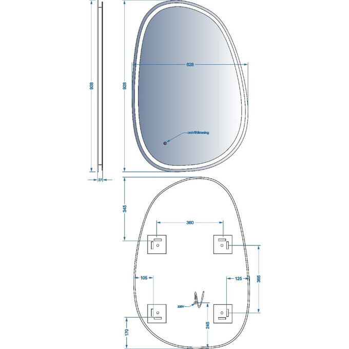 Дзеркало для ванної кімнати Devit Style 5416090 (60x90 см, з LED-підсвічуванням), Доступні розміри: 60 x 90, фото , изображение 6