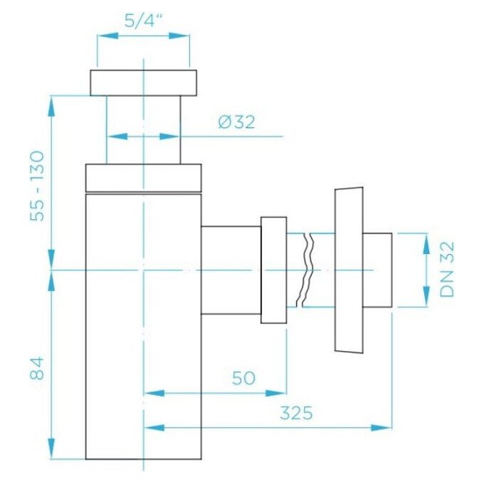 Сифон для раковины Devit DVPL004 (черный матовый, бутылочный), фото 2