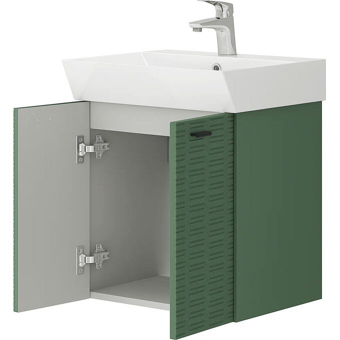 Тумба з раковиною Devit Flow Green Matt 484050E (50 см, зелена матова, підвісна), Доступні розміри: 50, Колір виробника: зелений матовий, фото , изображение 10