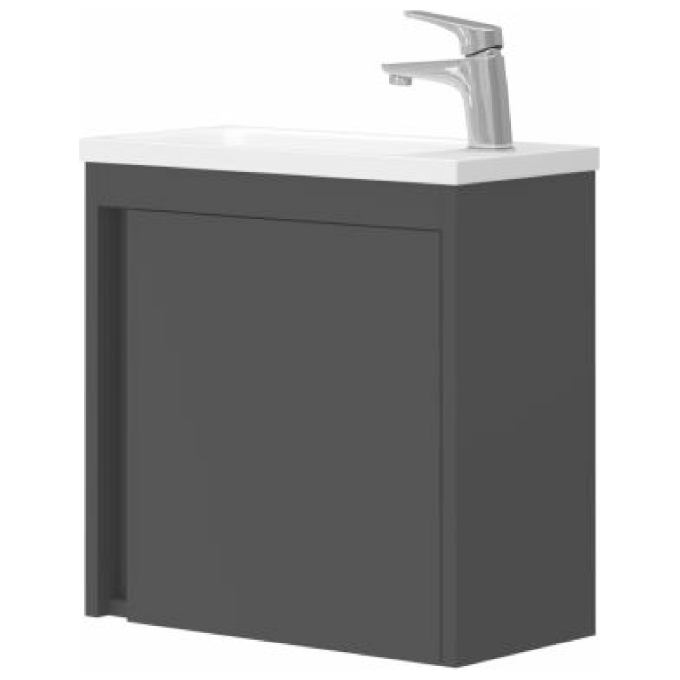 Тумба с раковиной Devit Small Black Matt 063050B (50 см, черная матовая, подвесная), Доступные размеры: 50, Цвет производителя: черный матовый, фото 