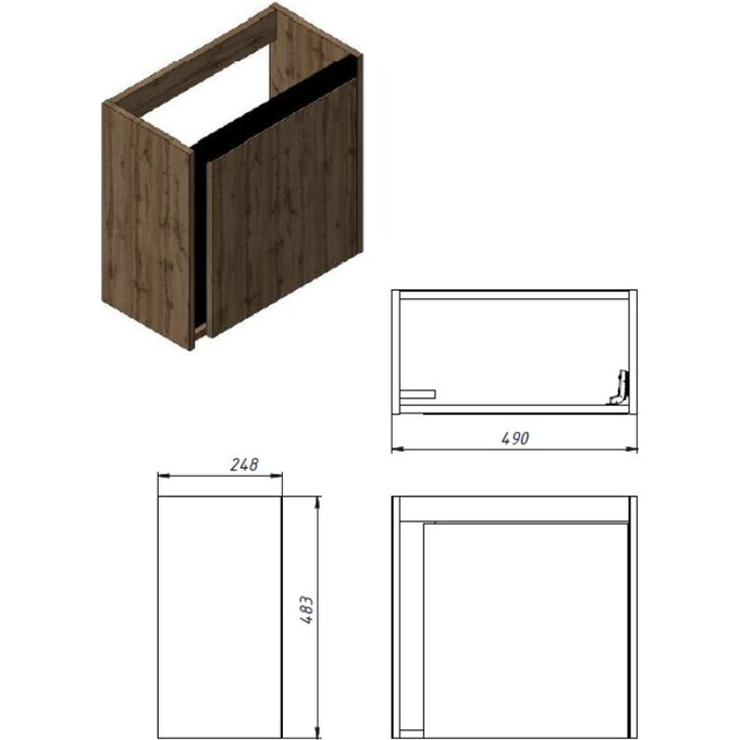 Тумба с раковиной Devit Small Black Matt 063050B (50 см, черная матовая, подвесная), Доступные размеры: 50, Цвет производителя: черный матовый, фото 9
