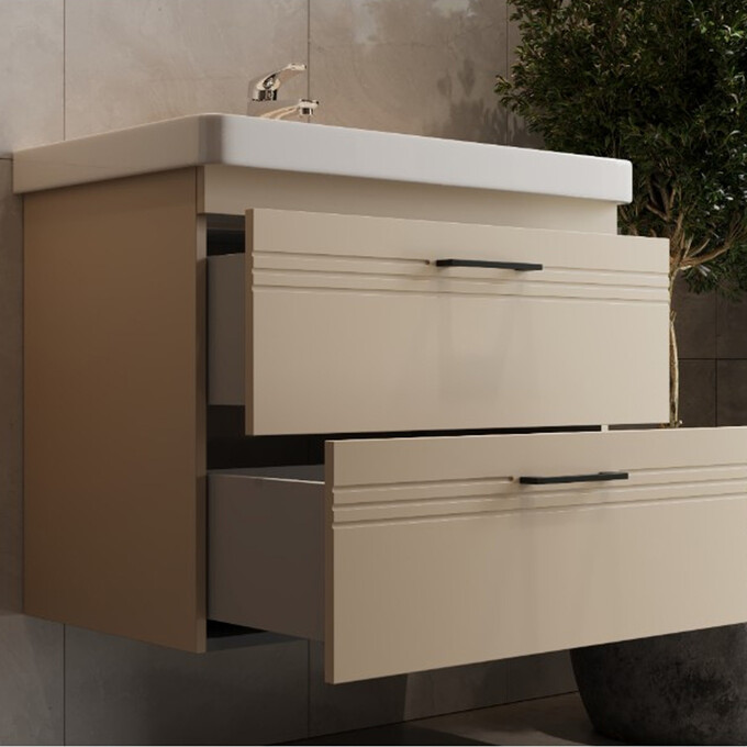 Тумба с раковиной Devit Urbanis Beige 454080BE (80 см, бежевая, подвесная), Доступные размеры: 80, Цвет производителя: бежевый, фото 4