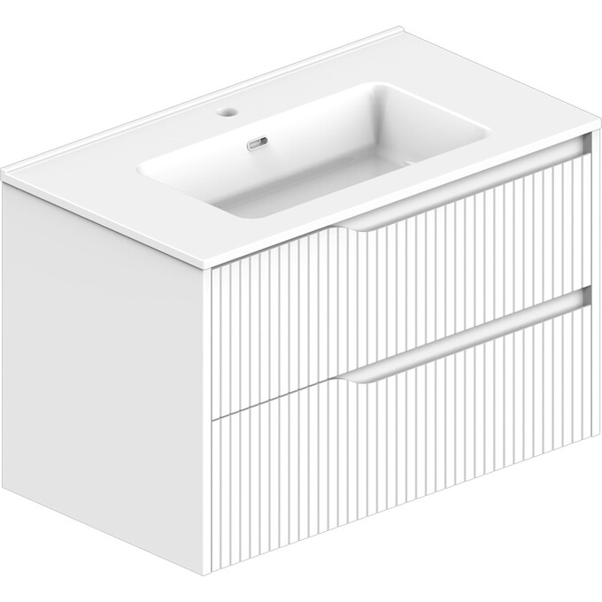 Тумба с раковиной Devit Style White Matt 442080W (80 см, белая матовая, подвесная), Доступные размеры: 80, Цвет производителя: белый матовый, фото 