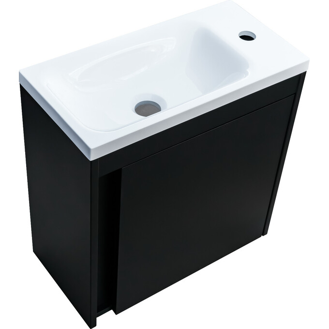 Тумба с раковиной Devit Small Black Matt 063050B (50 см, черная матовая, подвесная), Доступные размеры: 50, Цвет производителя: черный матовый, фото 6