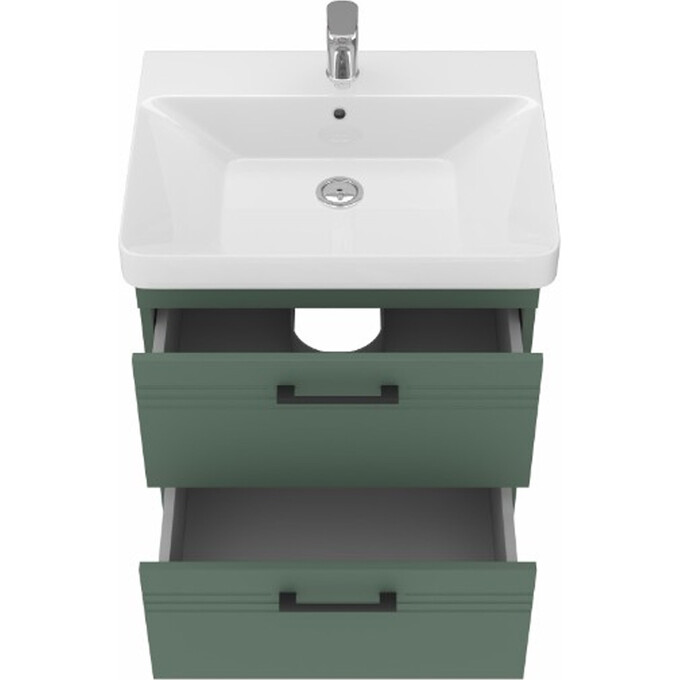 Тумба с раковиной Devit Urbanis Green 454060E (60 см, зеленая, подвесная), Доступные размеры: 60, Цвет производителя: зеленый, фото 9