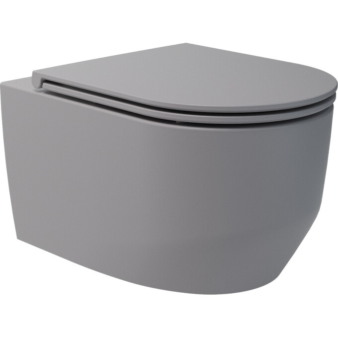 Безободковый подвесной унитаз Devit Art 3.0 Gray Matt Vortex Flush 3030140G (серый матовый, воронкообразный, с сиденьем), Цвет производителя: серый матовый, фото 