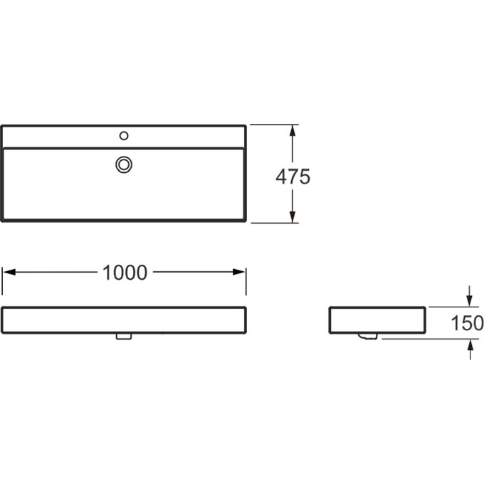 Умывальник Devit Linea 1810100 (100x47 см), Доступные размеры: 100 x 47, Цвет производителя: белый глянец, фото 2