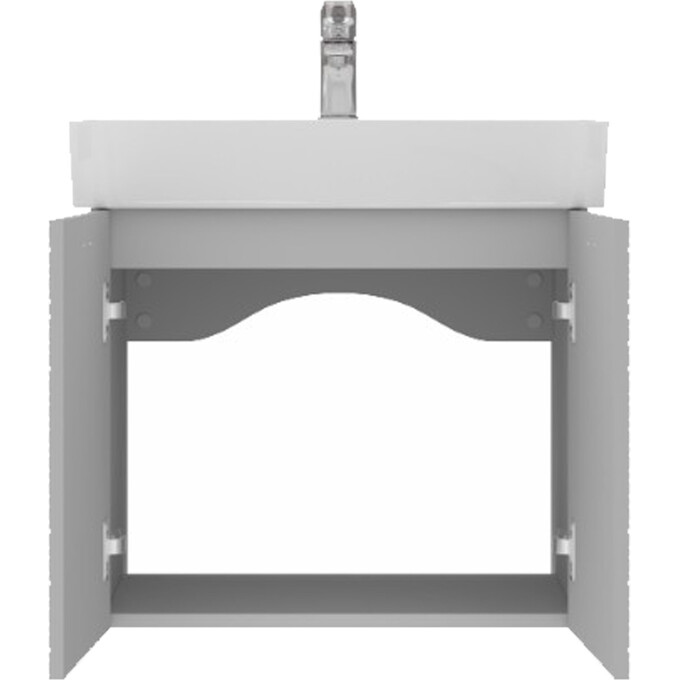 Тумба с раковиной Devit Flow Grey Matt 484060G (60 см, серая матовая, подвесная), Доступные размеры: 60, Цвет производителя: серый матовый, фото 8