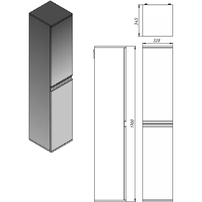 Пенал в ванную Devit Frame White Glossy 753170W (33 см, белый глянцевый, подвесной), Доступные размеры: 33, Цвет производителя: белый глянец, фото 3