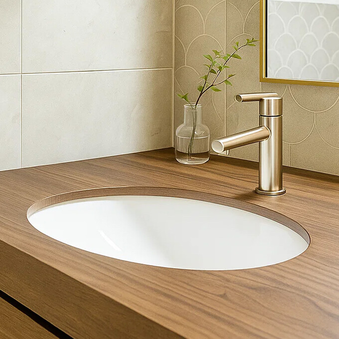 Умывальник Devit Ovale 1611137 (55x42 см, под столешницу), фото 2