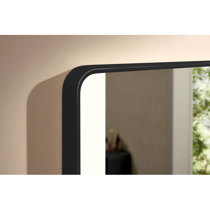 Зеркало для ванной комнаты Hansgrohe Xarita Lite Q Matt Black 54977670 (100x70 см, черное матовое, с LED-подсветкой, антизапотеванием и диммером), Доступные размеры: 100 x 70, Цвет производителя: черный матовый, фото 2