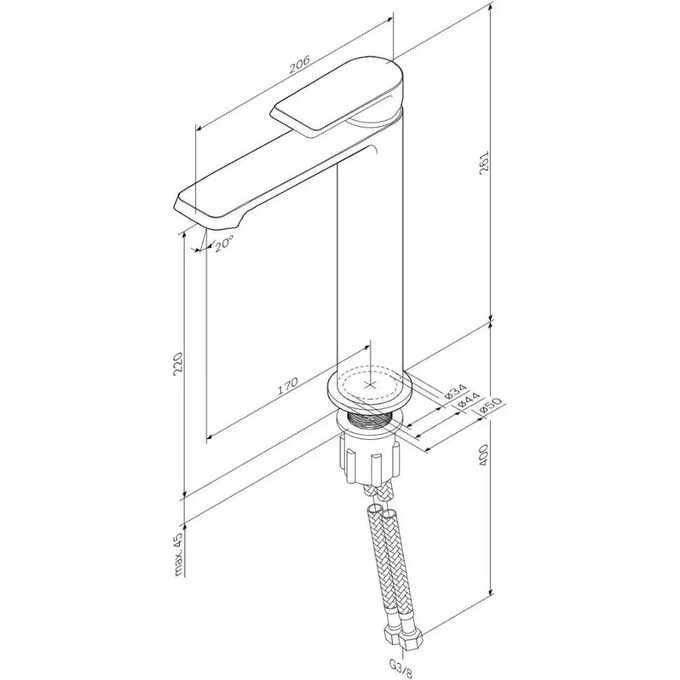 Змішувач для умивальника Am.Pm Flash F9H92000 (хром, високий), фото , изображение 9