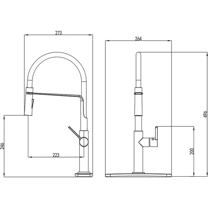 Смеситель для кухни Devit Laguna Black Matt 56110B (черный матовый, c гибким изливом), фото 3