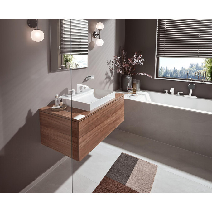 Внешняя часть смесителя на борт ванны Hansgrohe Vivenis Matt White 75444700 (белый матовый, на четыре отверстия, с каскадным изливом), Цвет производителя: белый матовый, фото 2