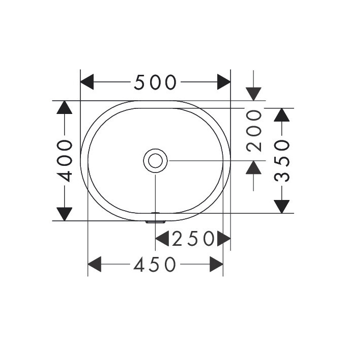 Умывальник Hansgrohe Xuniva U 60153450 (50x40 см, под столешницу), фото 2