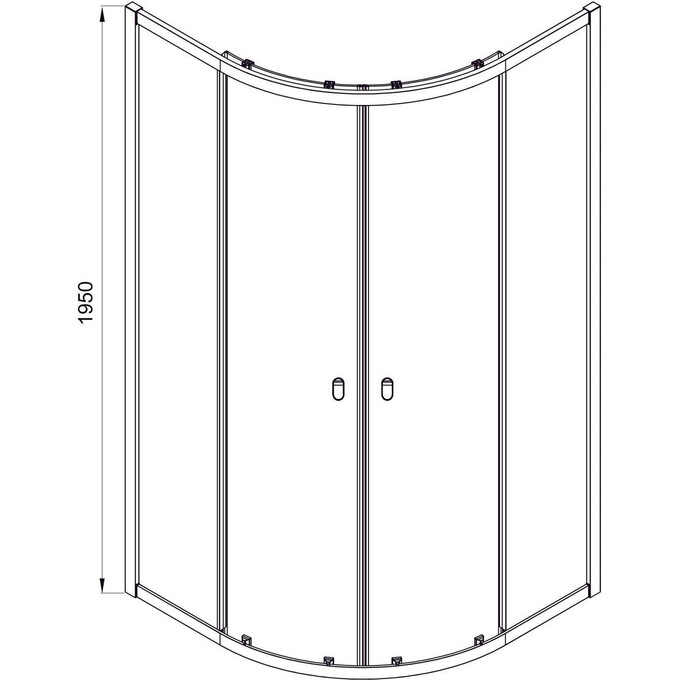 Душова кабіна Koller Pool Line Arc Chrome 1440652304 (90x90 см, скло матове, профіль хром), Доступні розміри: 90 x 90, Колір виробника: матове скло, обробка хром, фото , изображение 3