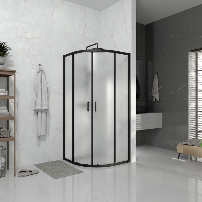 Душевая кабина Koller Pool Line Arc Black Matt 1440652504 (90x90 см, стекло матовое, профиль черный матовый), Доступные размеры: 90 x 90, Цвет производителя: матовое стекло, отделка черная, фото 2