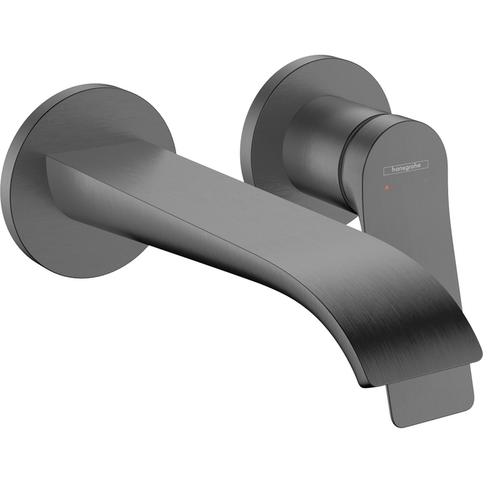 Внешняя часть смесителя скрытого монтажа для умывальника Hansgrohe Vivenis Brushed Black Chrome 75050340 (брашированный черный хром, с донным клапаном и каскадным изливом), Цвет производителя: брашированный черный хром, фото 