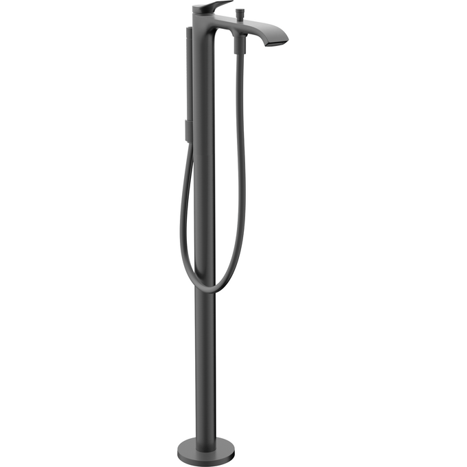 Змішувач для ванни Hansgrohe Vivenis Brushed Black Chrome 75445340 (брашований чорний хром, підлоговий, з каскадним зливом), Колір виробника: брашований чорний хром, фото 