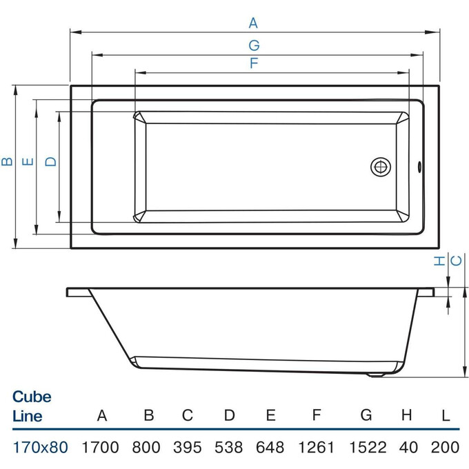Акрилова ванна Koller Pool Cube Line 1204260132 (170x80 см), фото , изображение 4