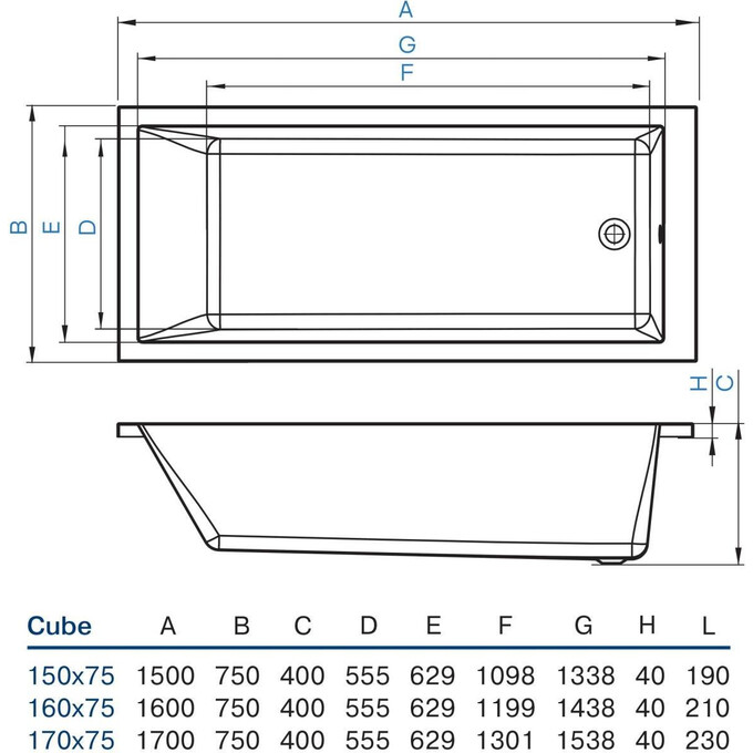 Акрилова ванна Koller Pool Cube 1204240131 (150x75 см), Доступні розміри: 150 x 75, фото , изображение 4