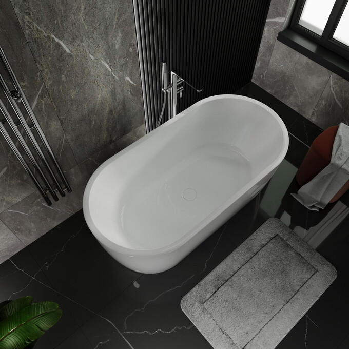 Акрилова ванна Koller Pool PureLine White 0266250101 (160x80 см, біла, окремостояча, з ніжками і сифоном), Колір виробника: білий глянець, фото , изображение 3