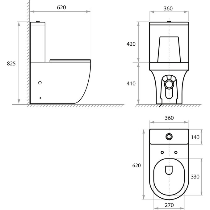 Безободковий унітаз-компакт Koller Pool Twin 0570550119 (з сидінням), фото , изображение 2