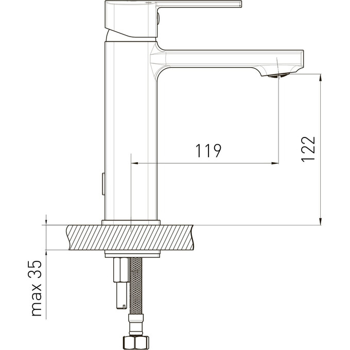 Смеситель для умывальника Volle Sota Chrome 1538.010101 (хром), Цвет производителя: хром, фото 3
